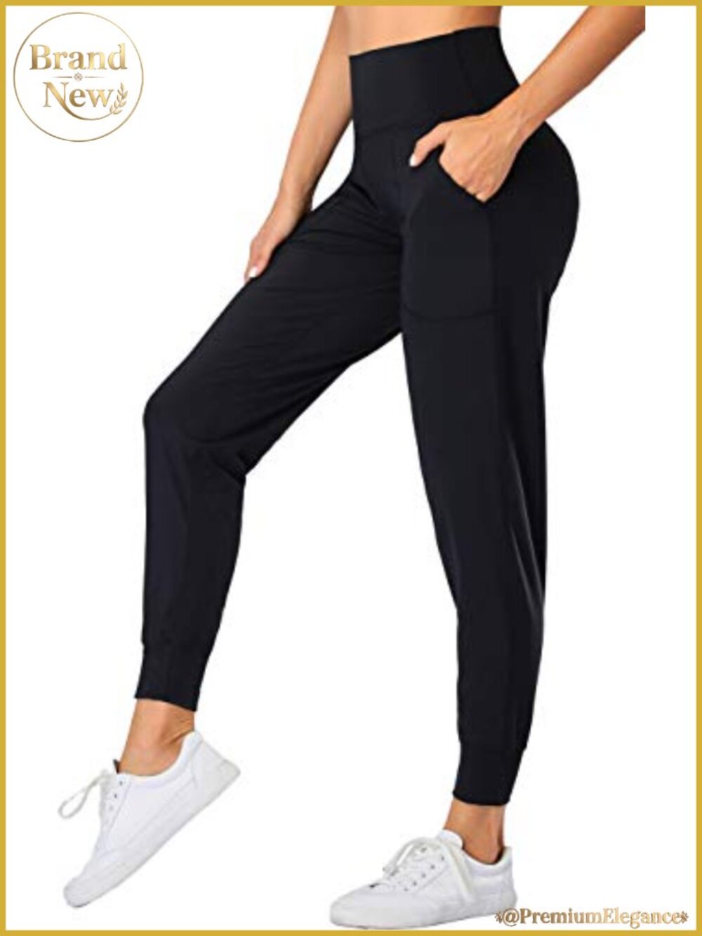 High Waist Yoga Joggers with Pockets Tapered Sweatpants